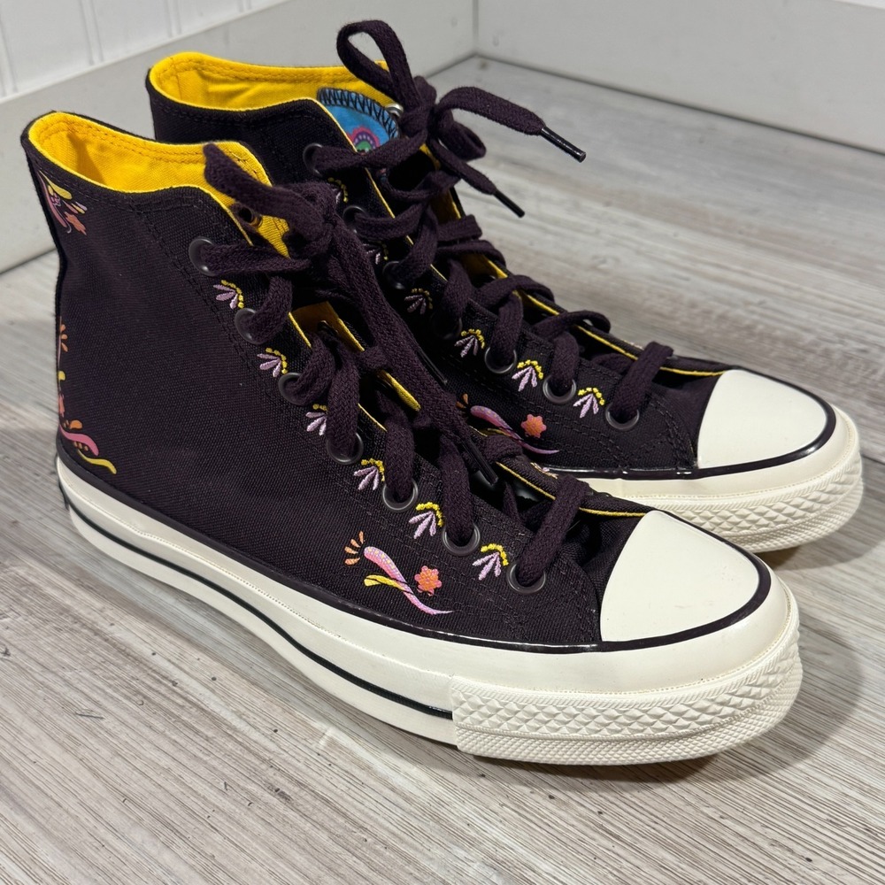 Converse Chuck 70 High Dia De Muertos Dark Fuchsia Prpl Yllw 2022 A05666C Sz 6.5